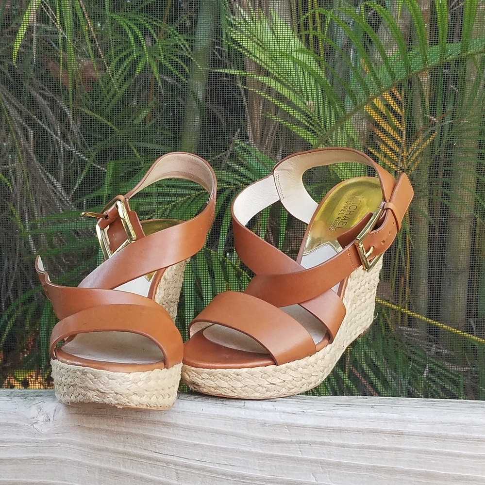 Michael Kors Summer Brown Woven Wedge